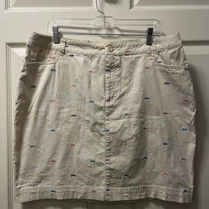 Hannah Cream Skirt with Colorful FishEmbroidery. Size 14